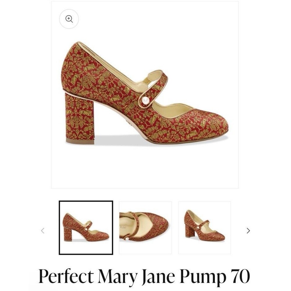 Sarah Flint Perfect Mary Jane Pump 70 Jacquard Rabbits 39.5 (9) Bridgerton Vibe